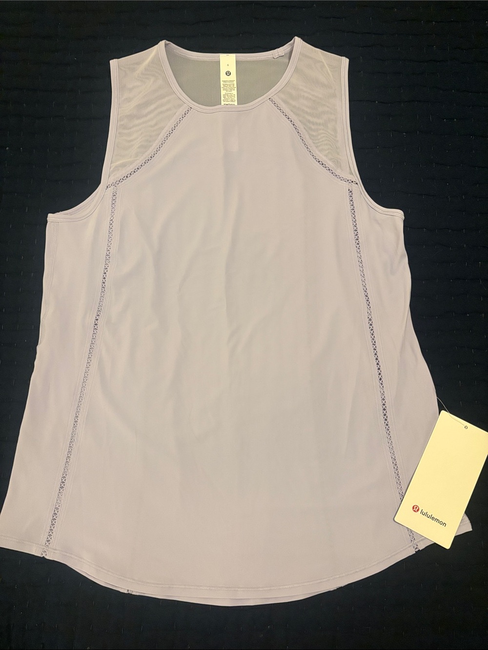 Lululemon Lavender Sculpt Tank with Lace Trim